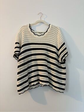 GAP Open-Knit Short Sleeve Sweater XXL